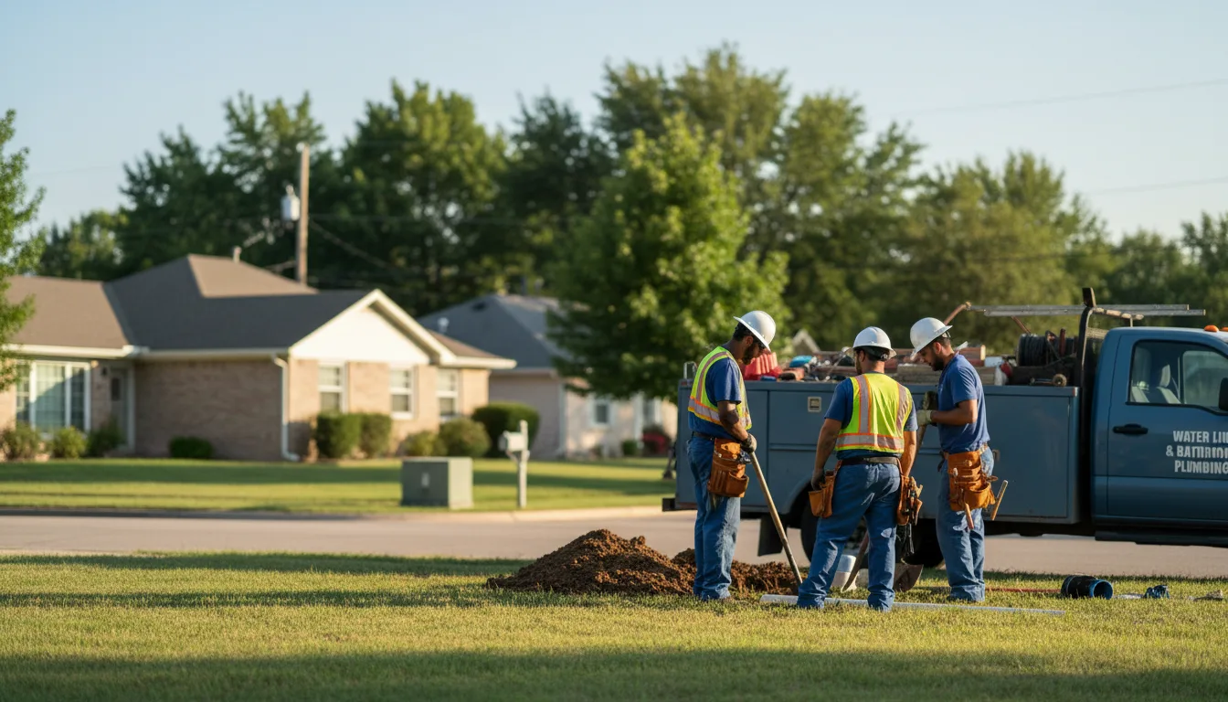 Residential water line and bathroom plumbing service in Hankamer, TX